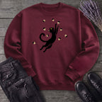 Black Cat Catching Acorns Sweatshirt