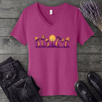 Golden Mushroom Grove V-Neck T-Shirt