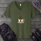 Sea Monster Coffee V-Neck T-Shirt