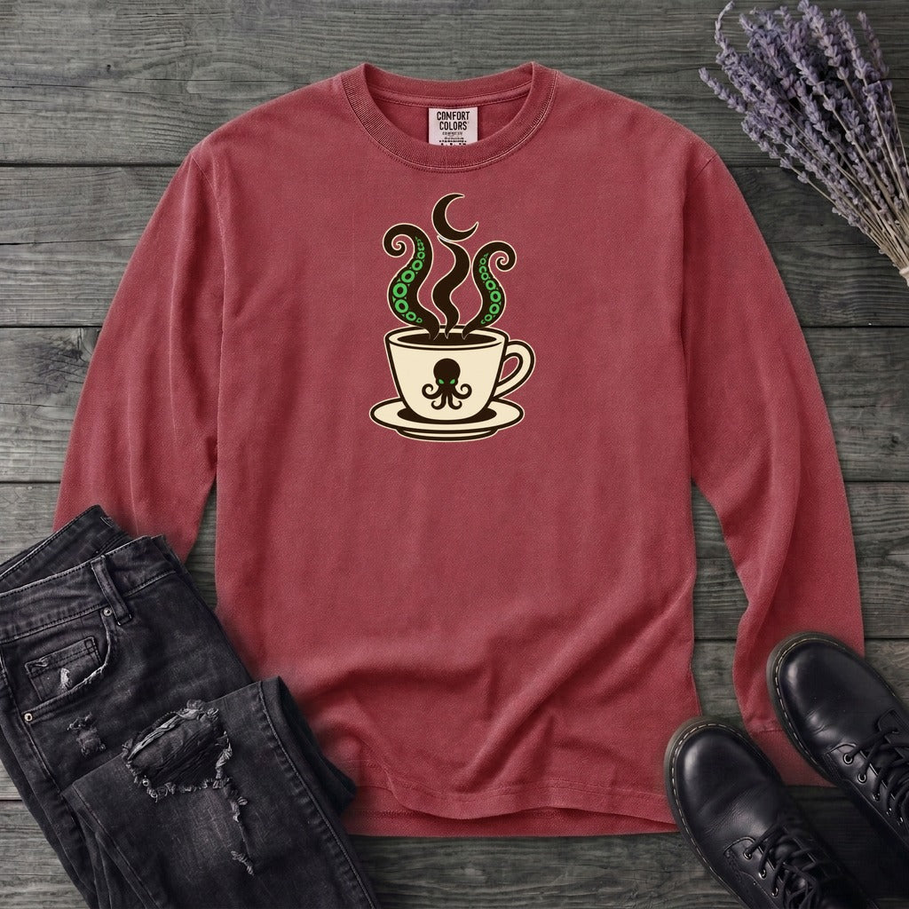 Sea Monster Coffee Long Sleeve T-Shirt