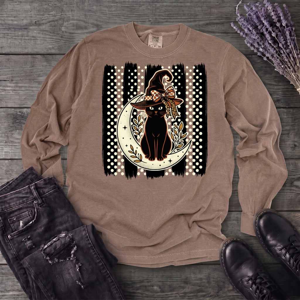 PolkaDot Witchy Cat Long Sleeve T-Shirt