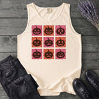 Pumpkin Faces Grid Tank Top
