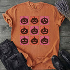 Pumpkin Faces Grid T-Shirt