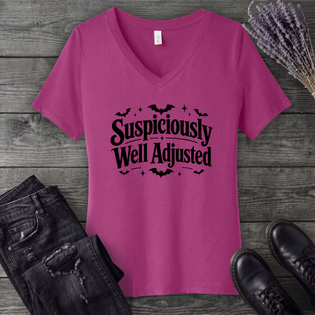 Suspiciously Well Adjusted V-Neck T-Shirt