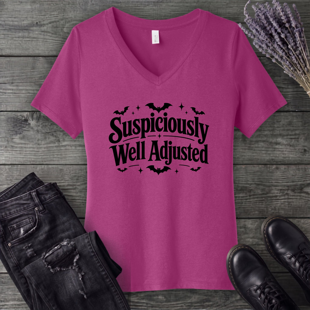 Suspiciously Well Adjusted V-Neck T-Shirt