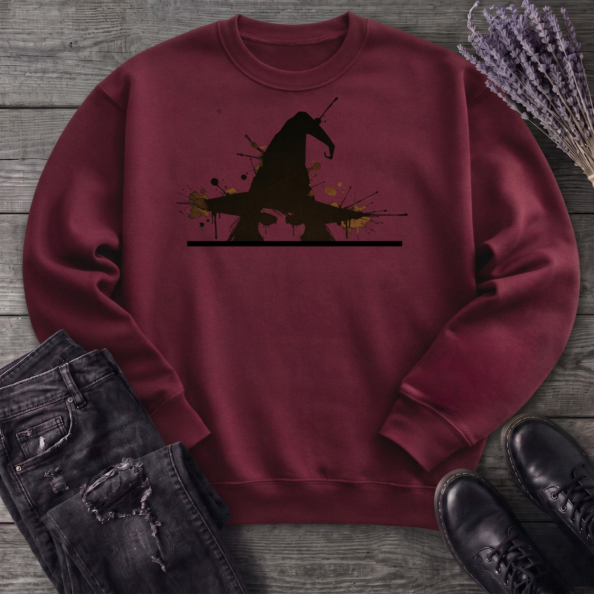 Ink Splatter Grunge Witch Sweatshirt