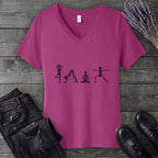 Skeleton Yoga V-Neck T-Shirt