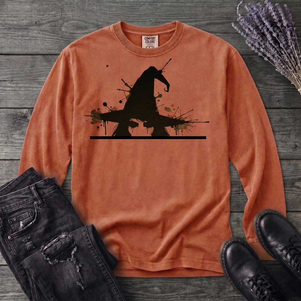 Ink Splatter Grunge Witch Long Sleeve T-Shirt