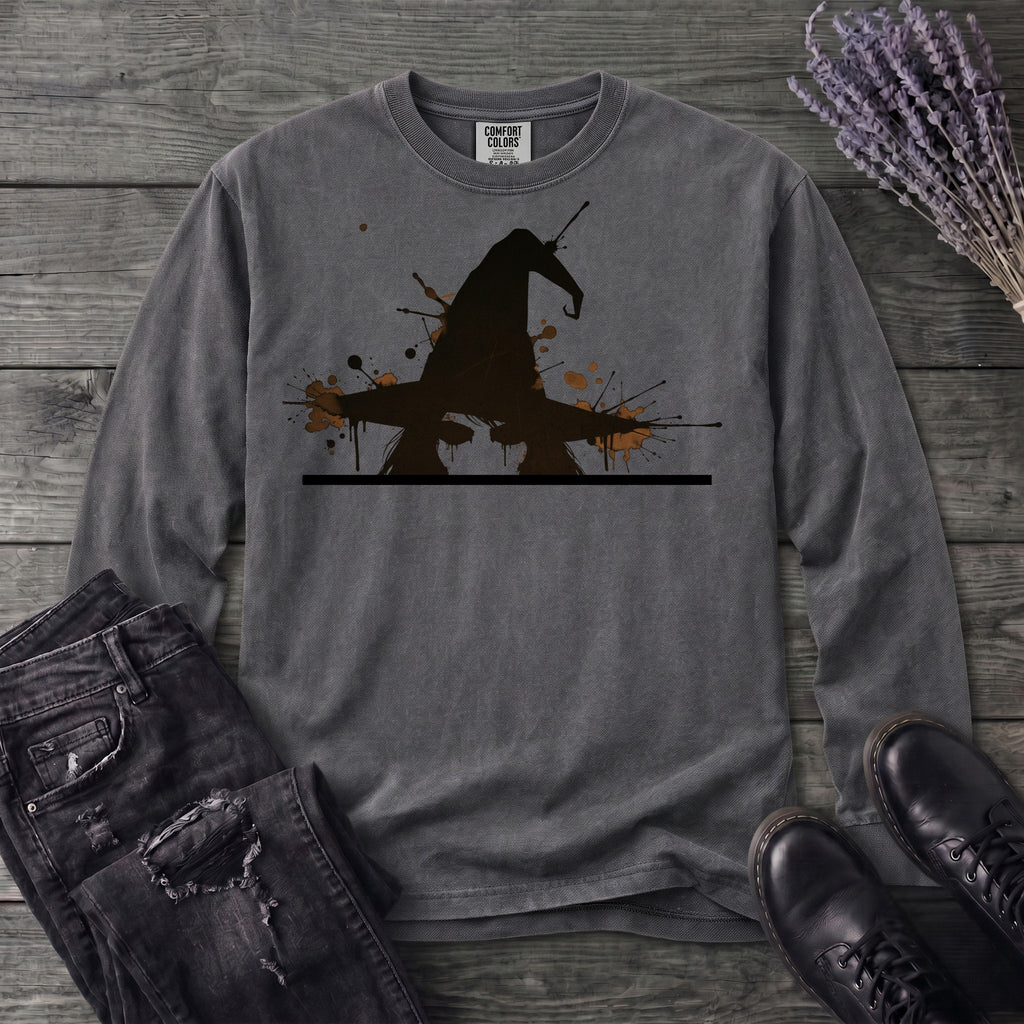 Ink Splatter Grunge Witch Long Sleeve T-Shirt
