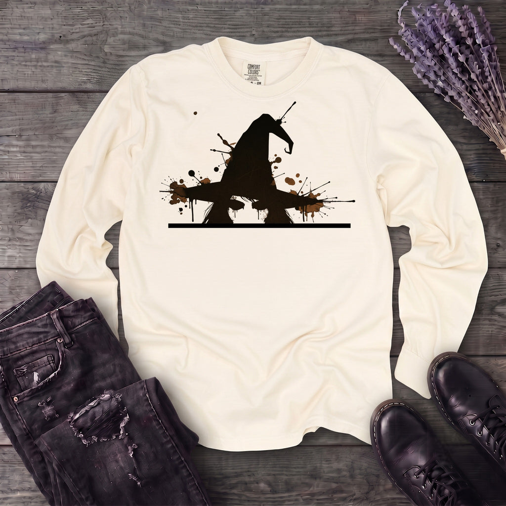 Ink Splatter Grunge Witch Long Sleeve T-Shirt