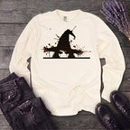 Ink Splatter Grunge Witch Long Sleeve T-Shirt