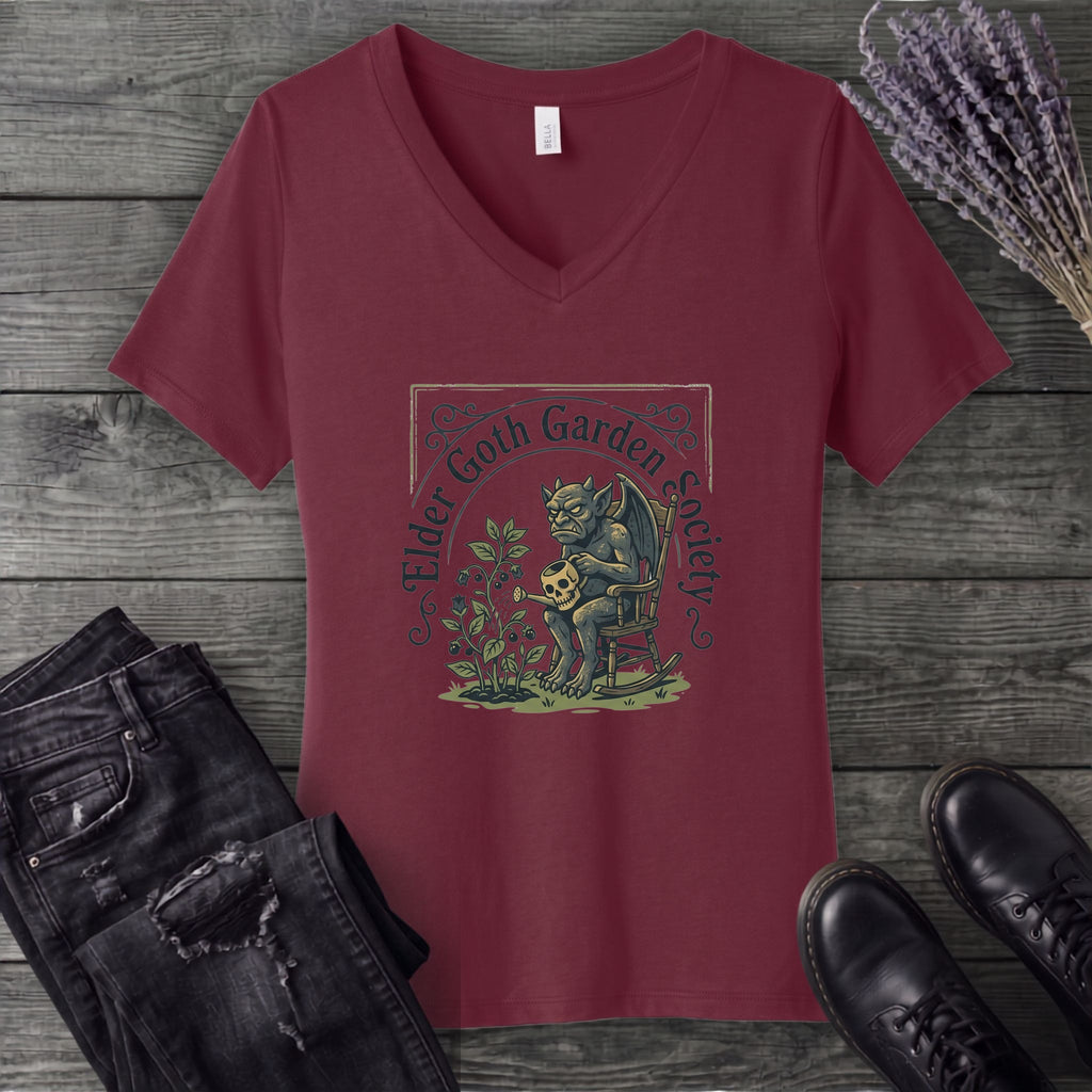 Elder Goth Garden Society V-Neck T-Shirt