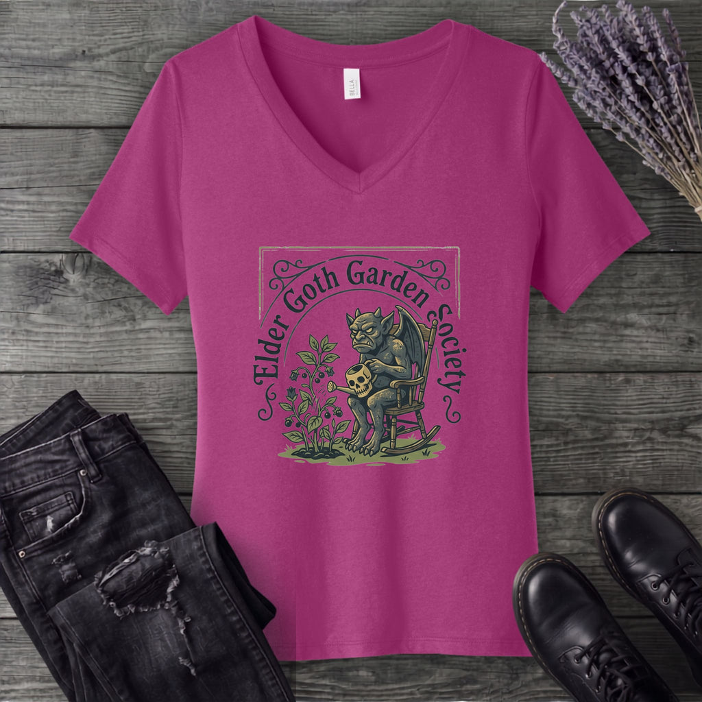 Elder Goth Garden Society V-Neck T-Shirt