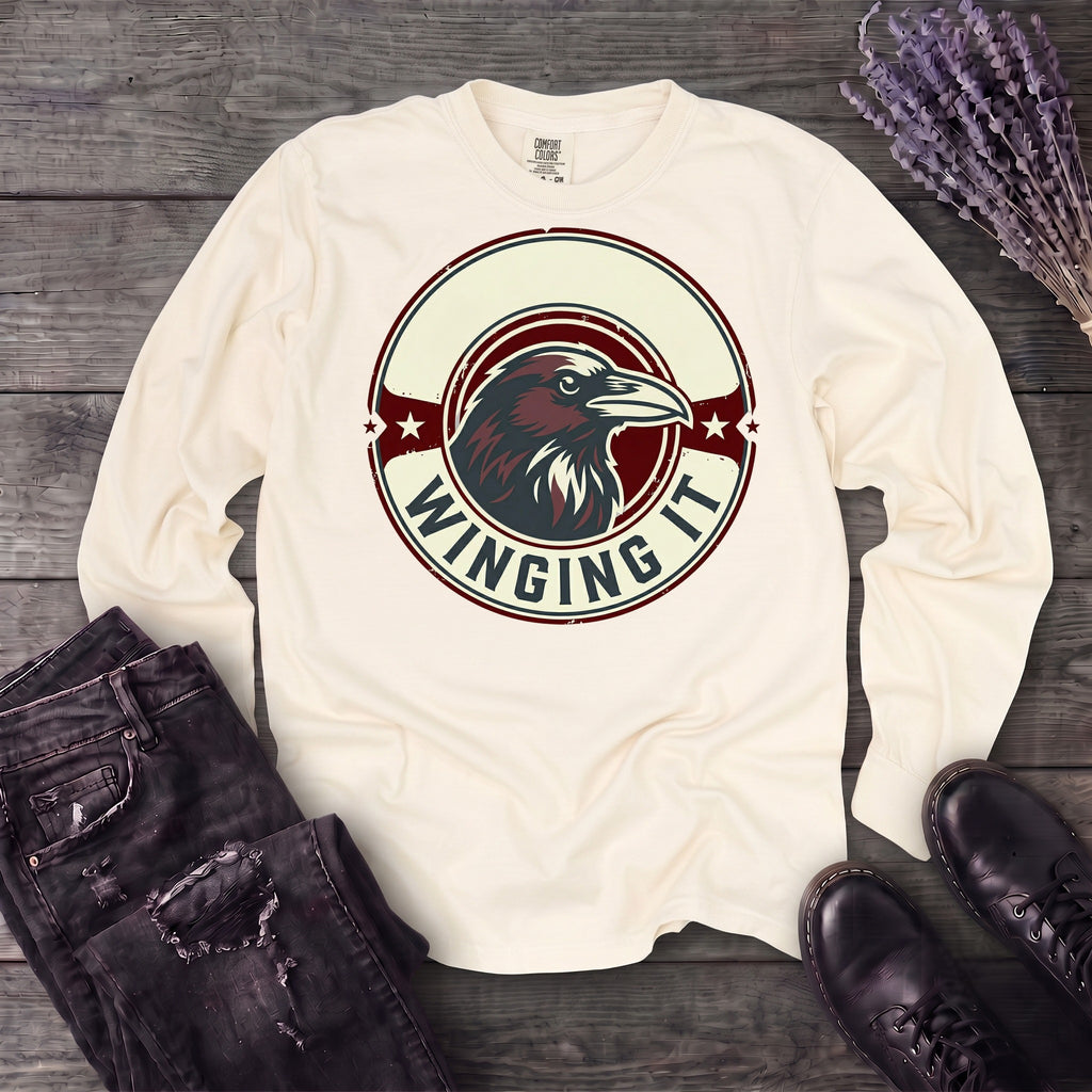 winging it crow Long Sleeve T-Shirt
