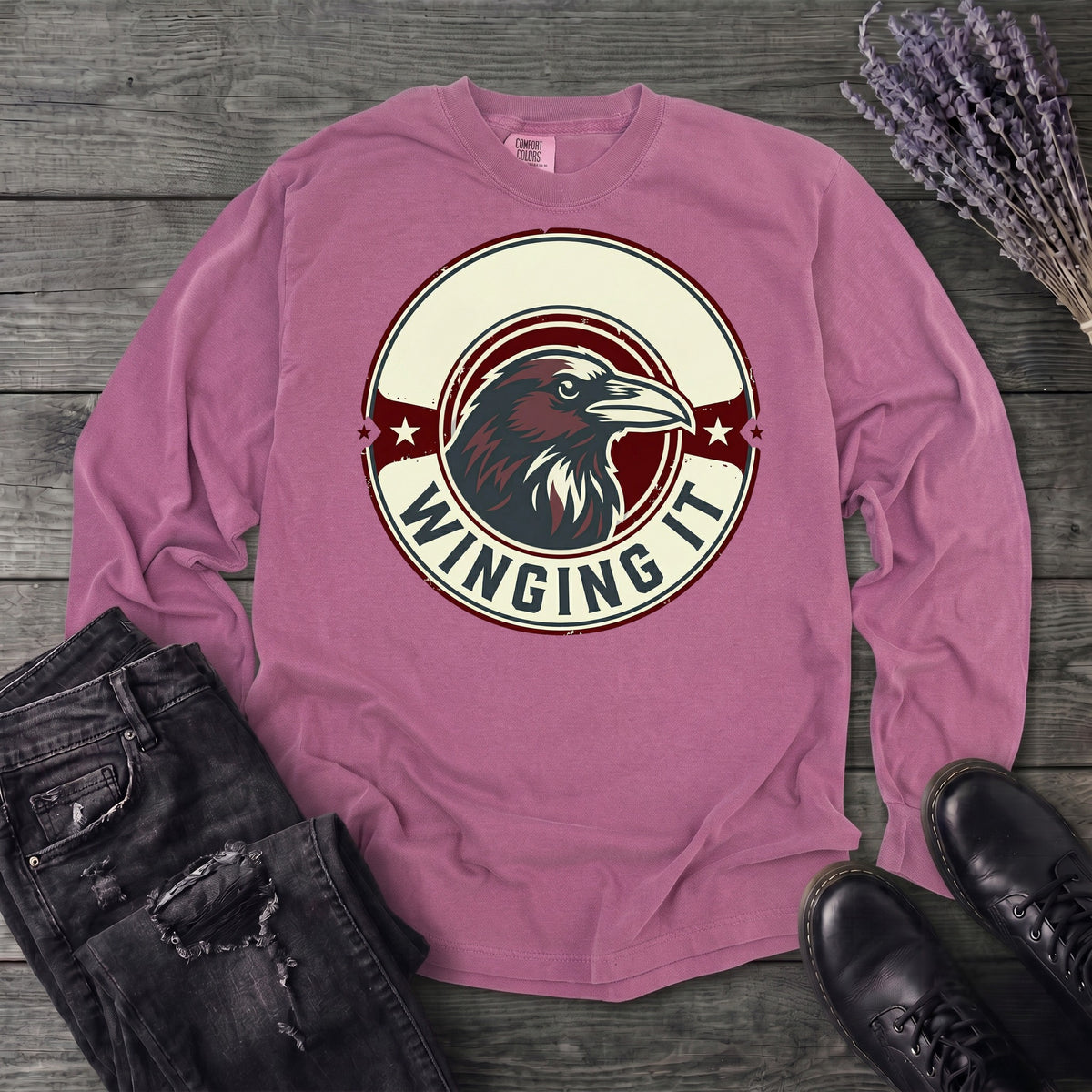 winging it crow Long Sleeve T-Shirt