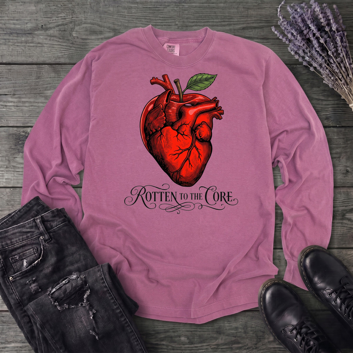 Rotten To The Core Anatomical Apple Long Sleeve T-Shirt