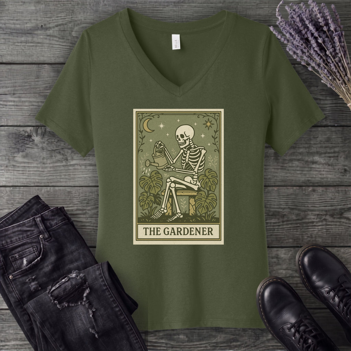 The Gardener Tarot V-Neck T-Shirt