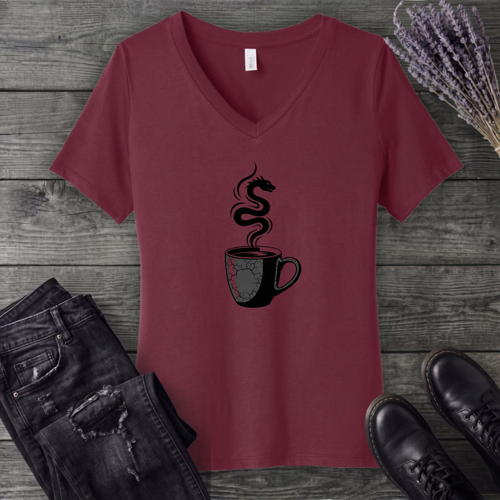 Dragon Coffee V-Neck T-Shirt