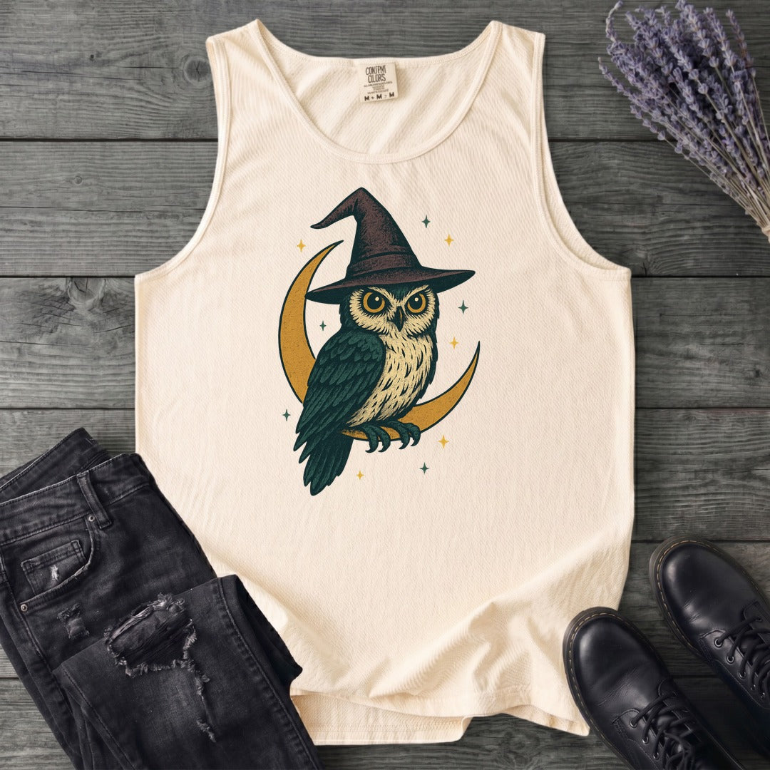 crescent moon witch owl Tank Top