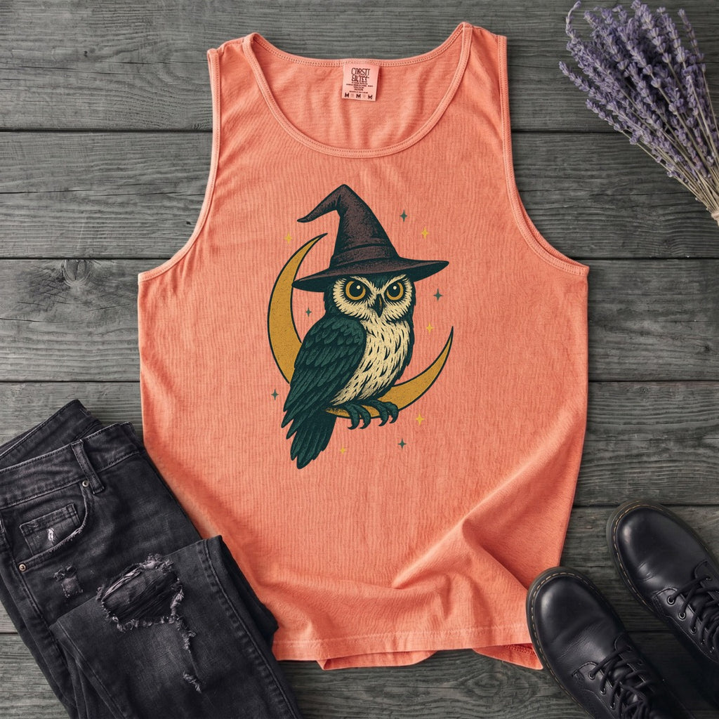 crescent moon witch owl Tank Top