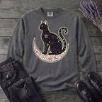 Celestial Cat Silhouette Long Sleeve T-Shirt