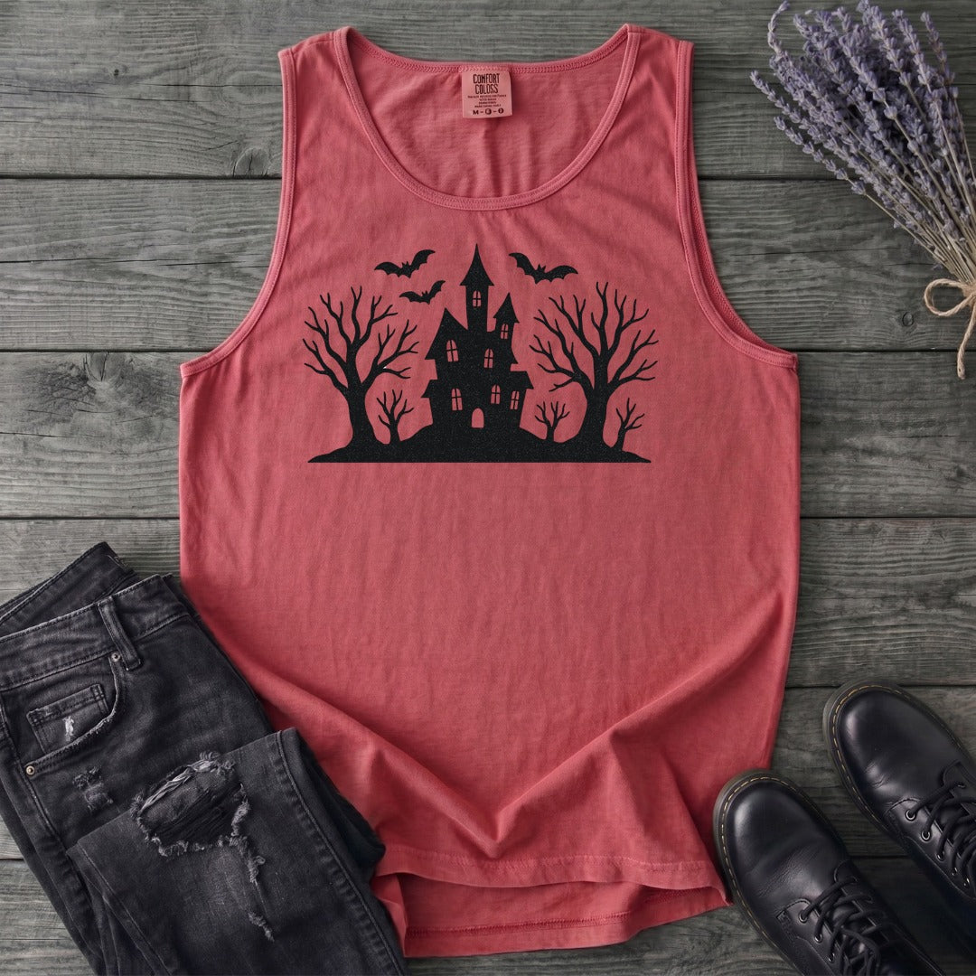 Haunted House Silhouette Tank Top