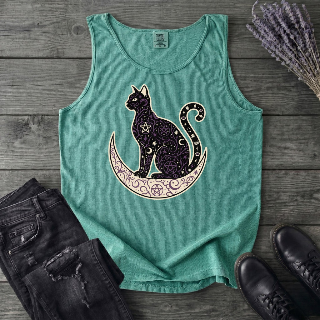 Celestial Cat Silhouette Tank Top