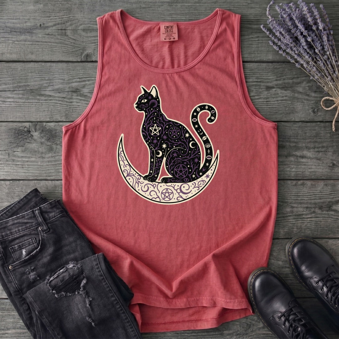 Celestial Cat Silhouette Tank Top