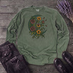 Crescent Moon Wildflowers Long Sleeve T-Shirt