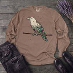 Crow Roses Silhouette Long Sleeve T-Shirt