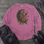 Crescent Moon Wildflowers Long Sleeve T-Shirt