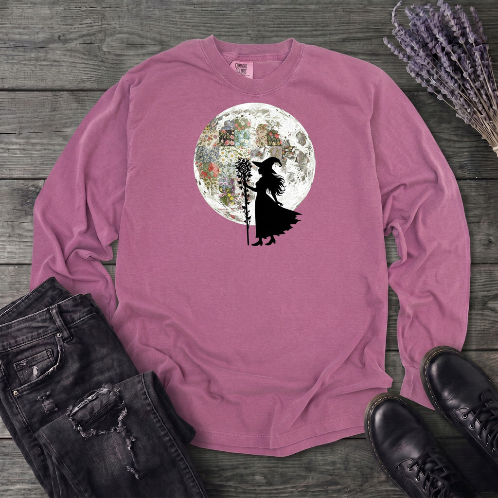 Quilt Moon Witch Long Sleeve T-Shirt
