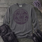 Linocut Mushroom Circle Long Sleeve T-Shirt