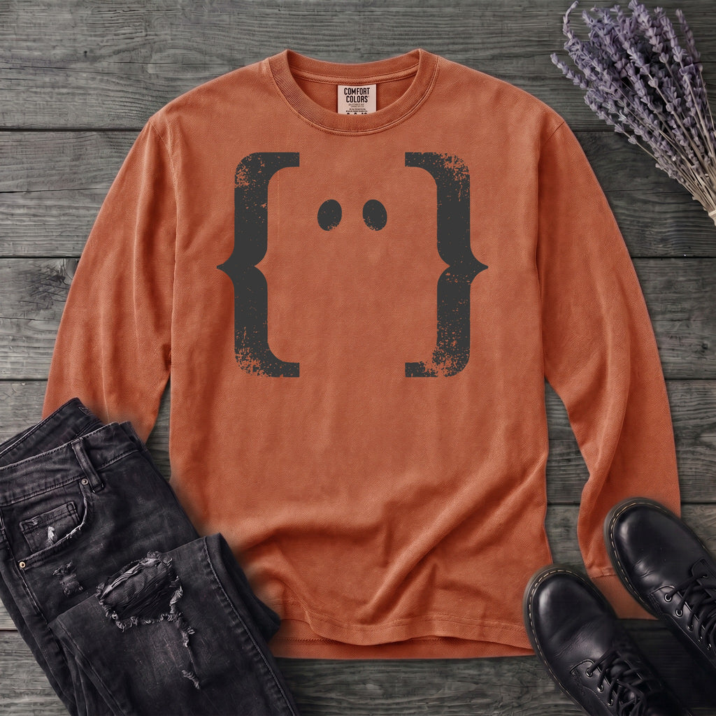 Negative Space Ghost Long Sleeve T-Shirt