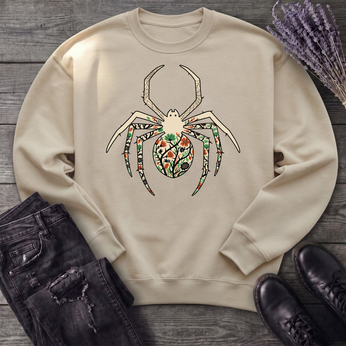boho floral spider Sweatshirt