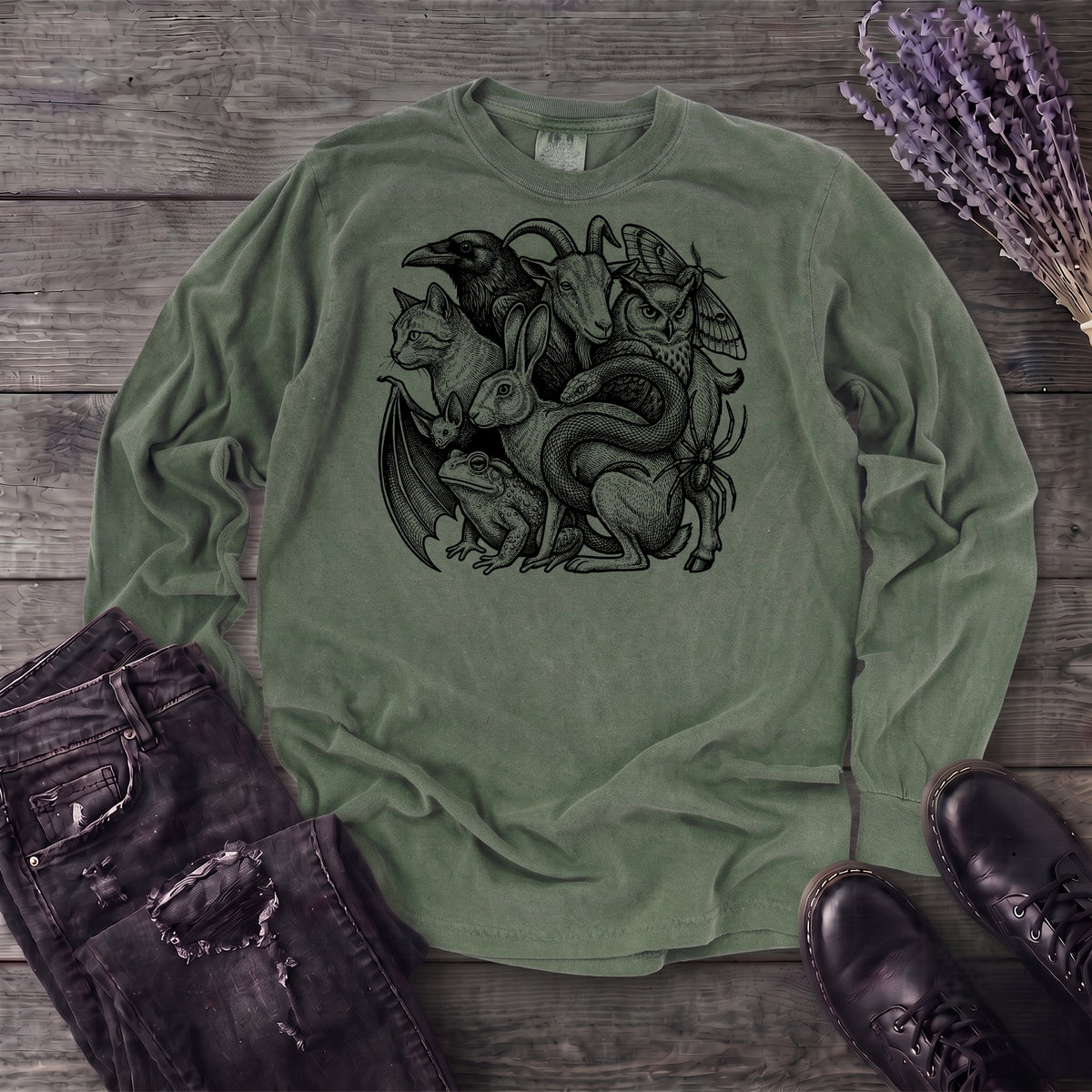 familiar collage stack Long Sleeve T-Shirt
