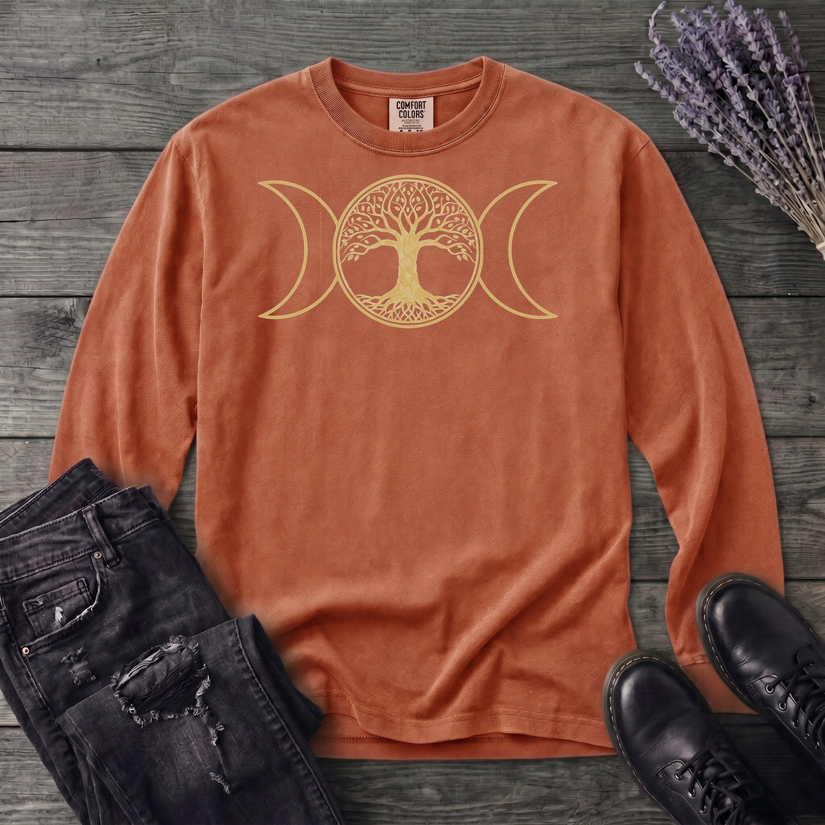 Tree Of Life Moon Goddess Long Sleeve T-Shirt