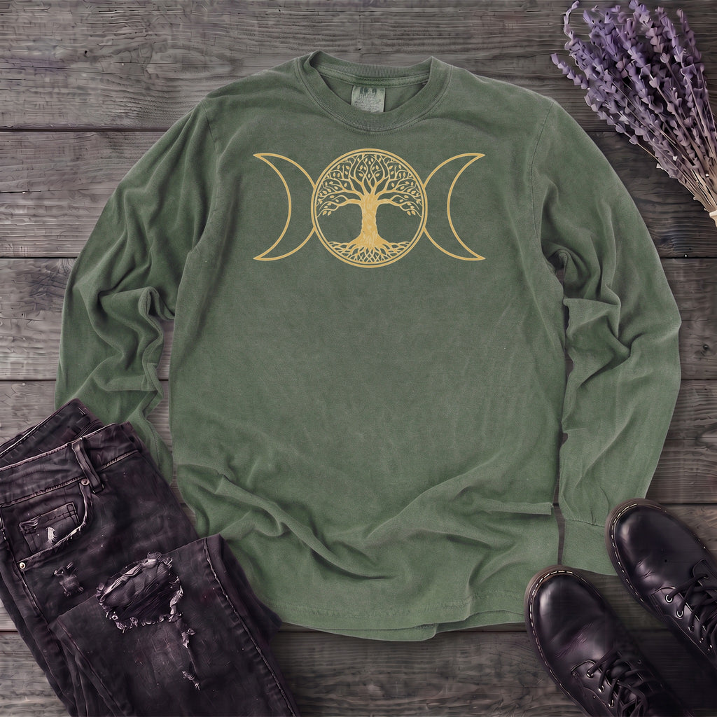 Tree Of Life Moon Goddess Long Sleeve T-Shirt