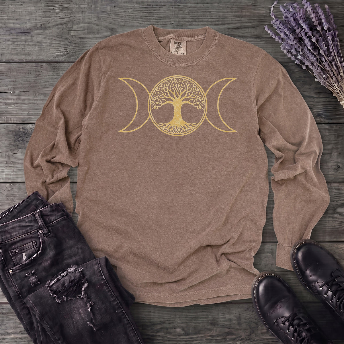 Tree Of Life Moon Goddess Long Sleeve T-Shirt