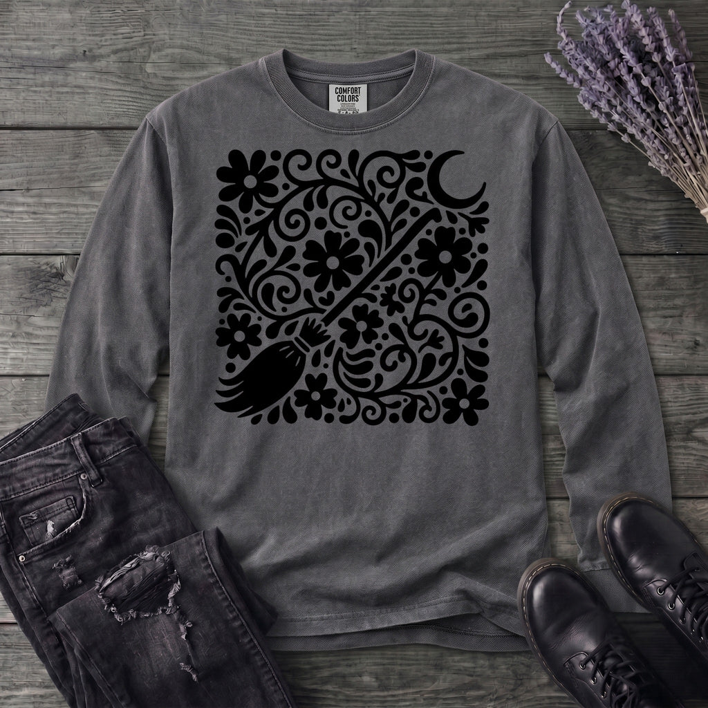 Witch's Broom Floral Long Sleeve T-Shirt