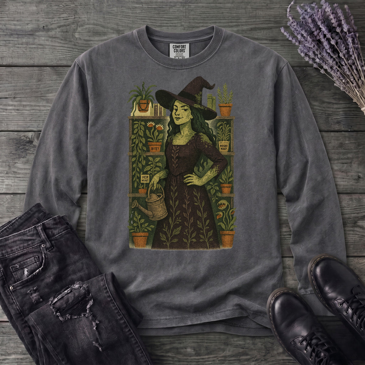 Green Garden Witch Long Sleeve T-Shirt