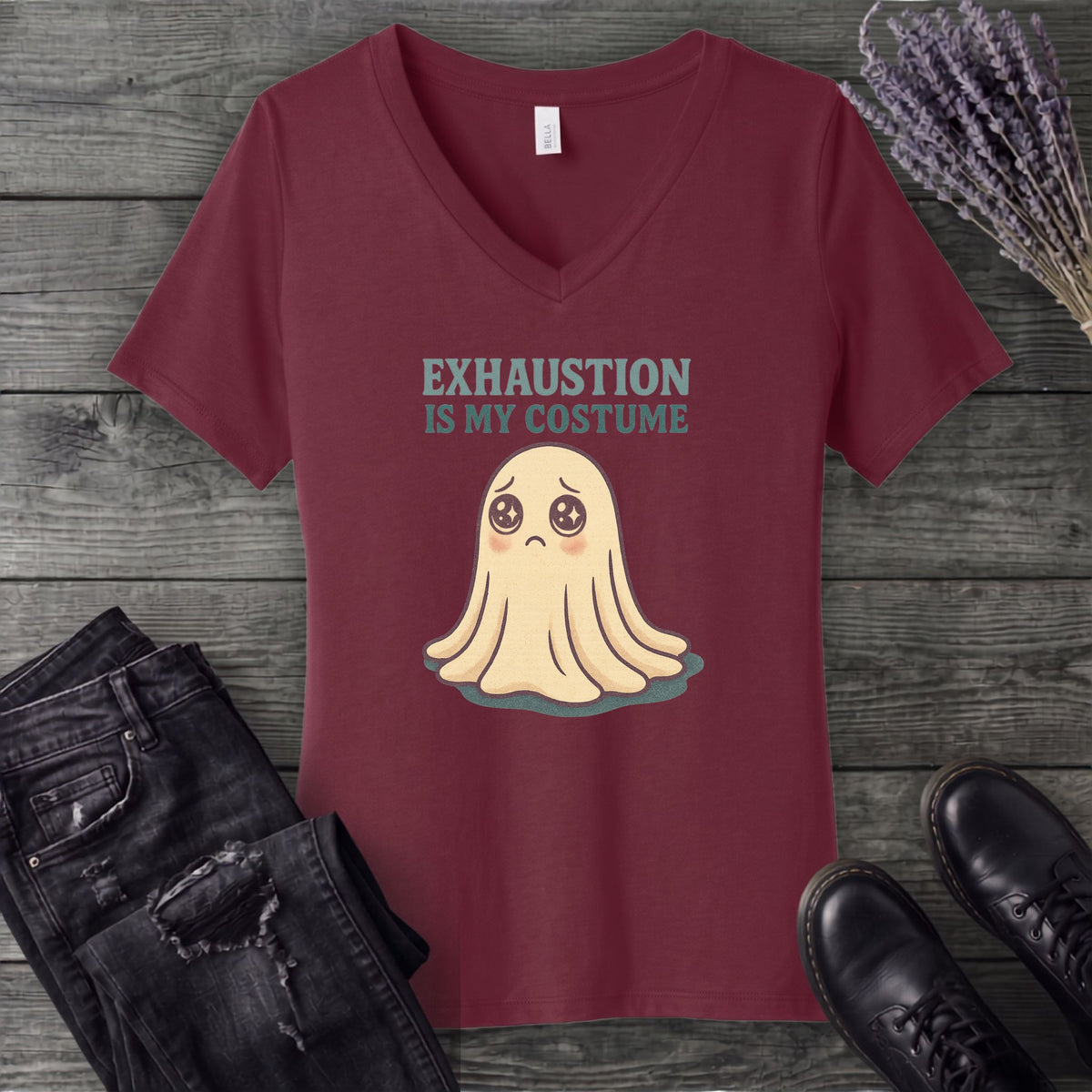 Exhaustion Is My Costume V-Neck T-Shirt