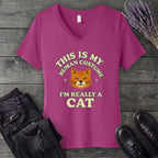 Human Costume Cat V-Neck T-Shirt