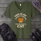 Human Costume Cat V-Neck T-Shirt