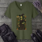 Green Garden Witch V-Neck T-Shirt