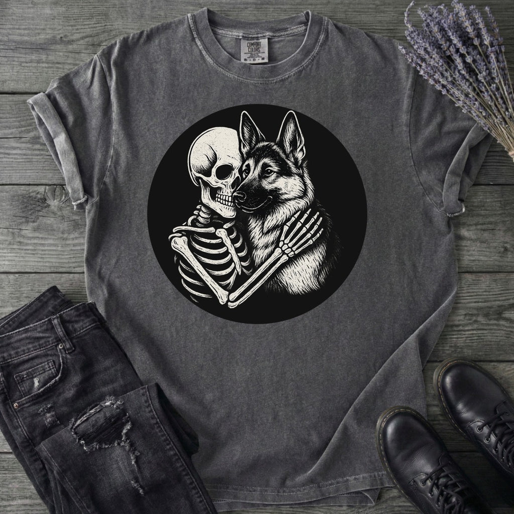 Skeleton German Shepherd Hug T-Shirt