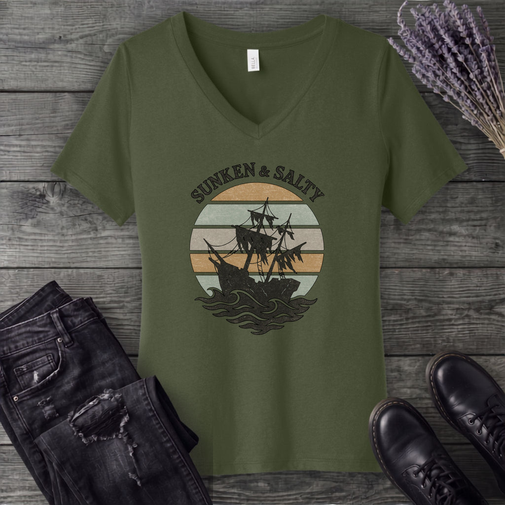 Sunken And Salty V-Neck T-Shirt