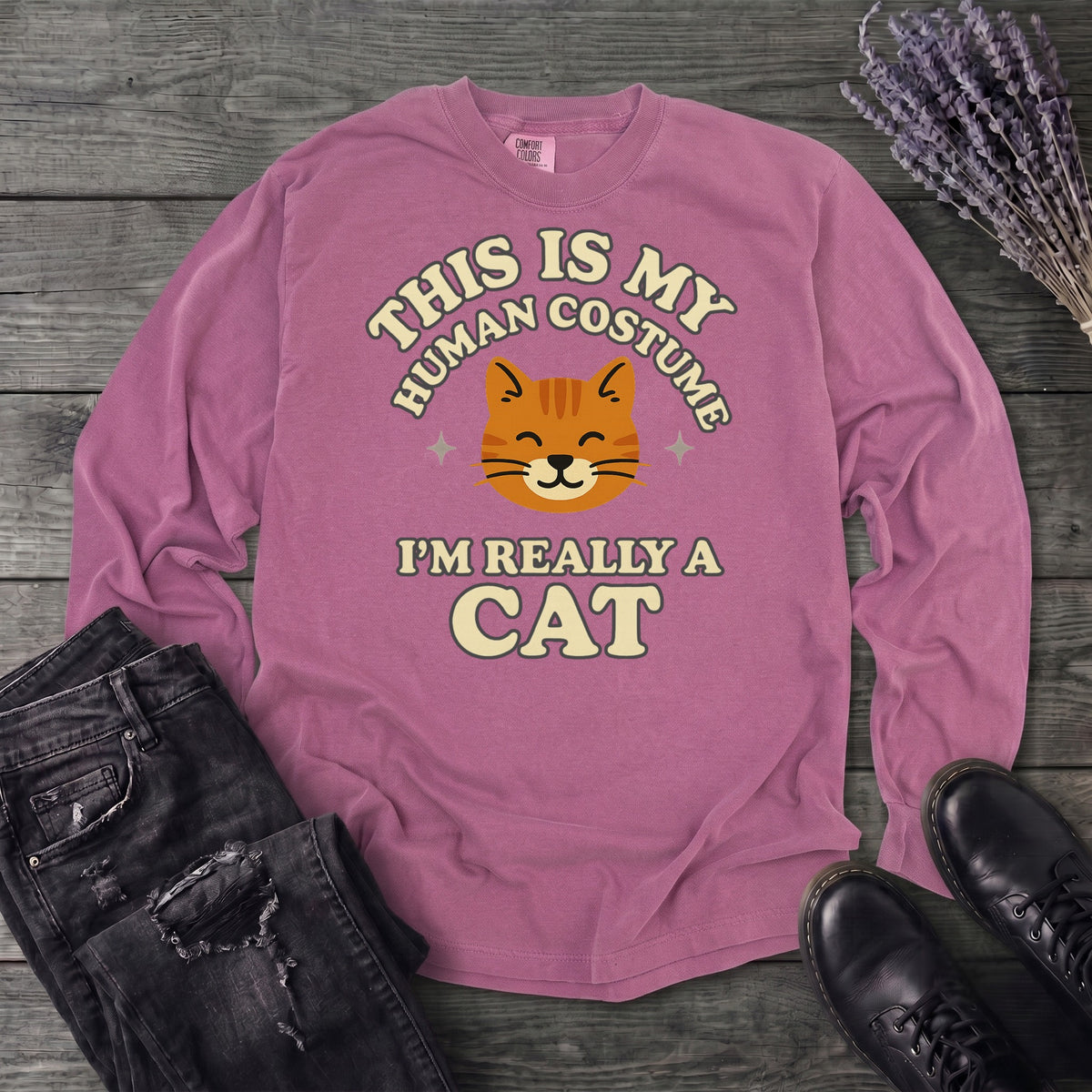 Human Costume Cat Long Sleeve T-Shirt