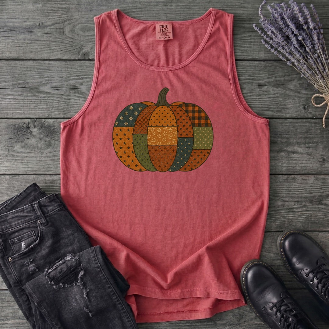Patchwork Pumpkin Tank Top