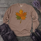 Patchwork Maple Leaf Long Sleeve T-Shirt